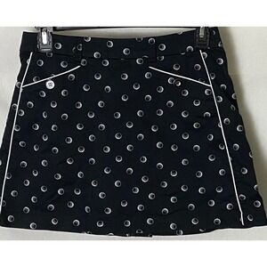 Emerald 18 Womens Golf Skort 10 Black Golf Balls Pockets Activewear Tennis
